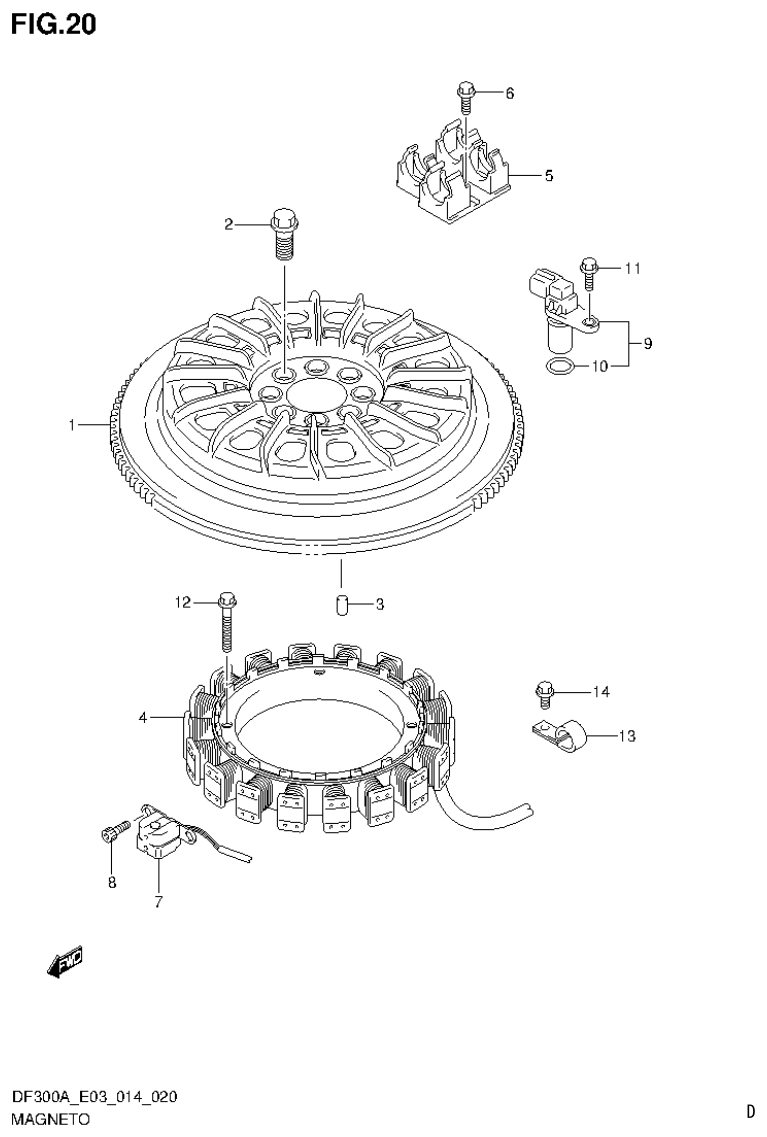 Suzuki DF250AP MAGNETO parts diagram
